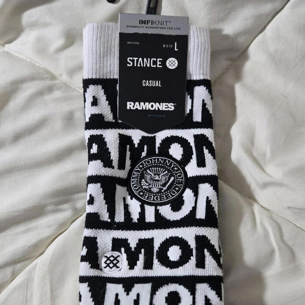 NWT Black and White Ramones Stance Compression Socks - Picture 2 of 5